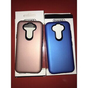 LG K31, ARISTO 5 & FORTUNE 3 INVENTUV ~ Rose Gold And Blue HYBRID CASE